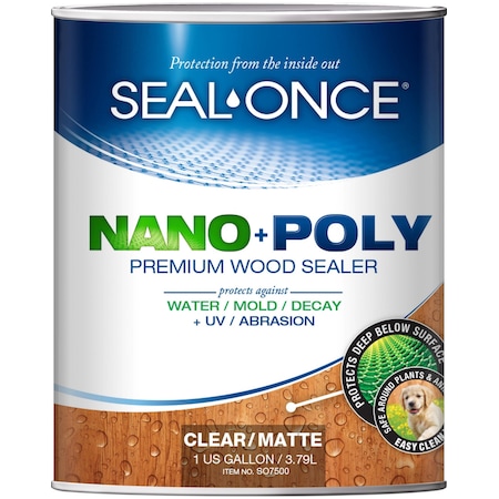 Seal-Once 1 GAL NANO + POLY Premium Wood Sealer Coastal Gray Color SO7527